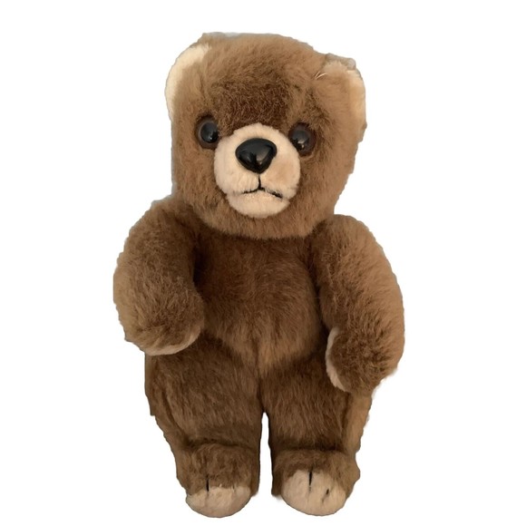Vintage Antics Brown Bear Plush 1982 Stuffed Animal 10" Made in Korea - Picture 1 of 9